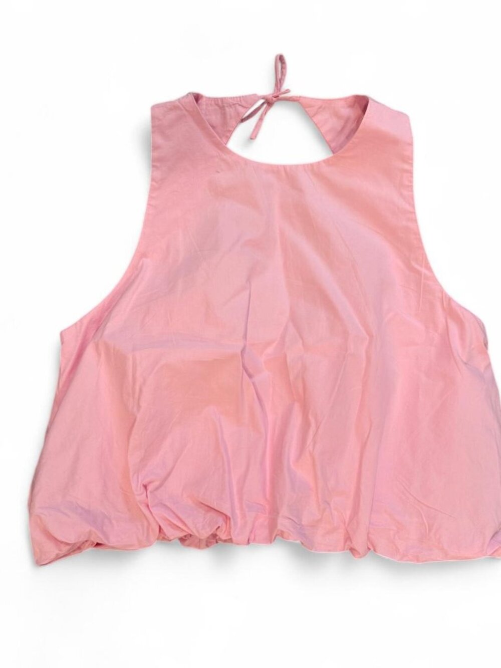 Zara Pink balloon halter crop top
